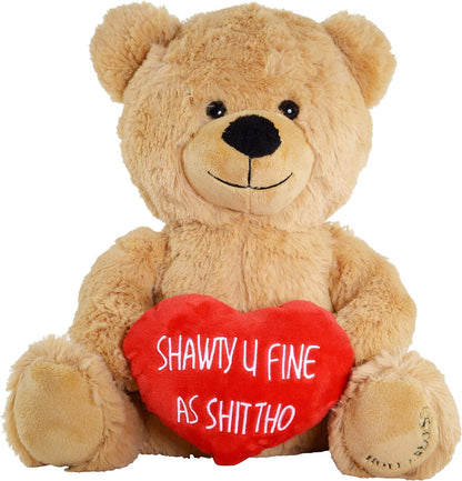 Hollabears 10” Romantic Teddy Bear – Soft Plush Valentine’s Gift for Girlfriend, Wife, or Fiancée – Embroidered Love Heart – 1–2 Day Delivery