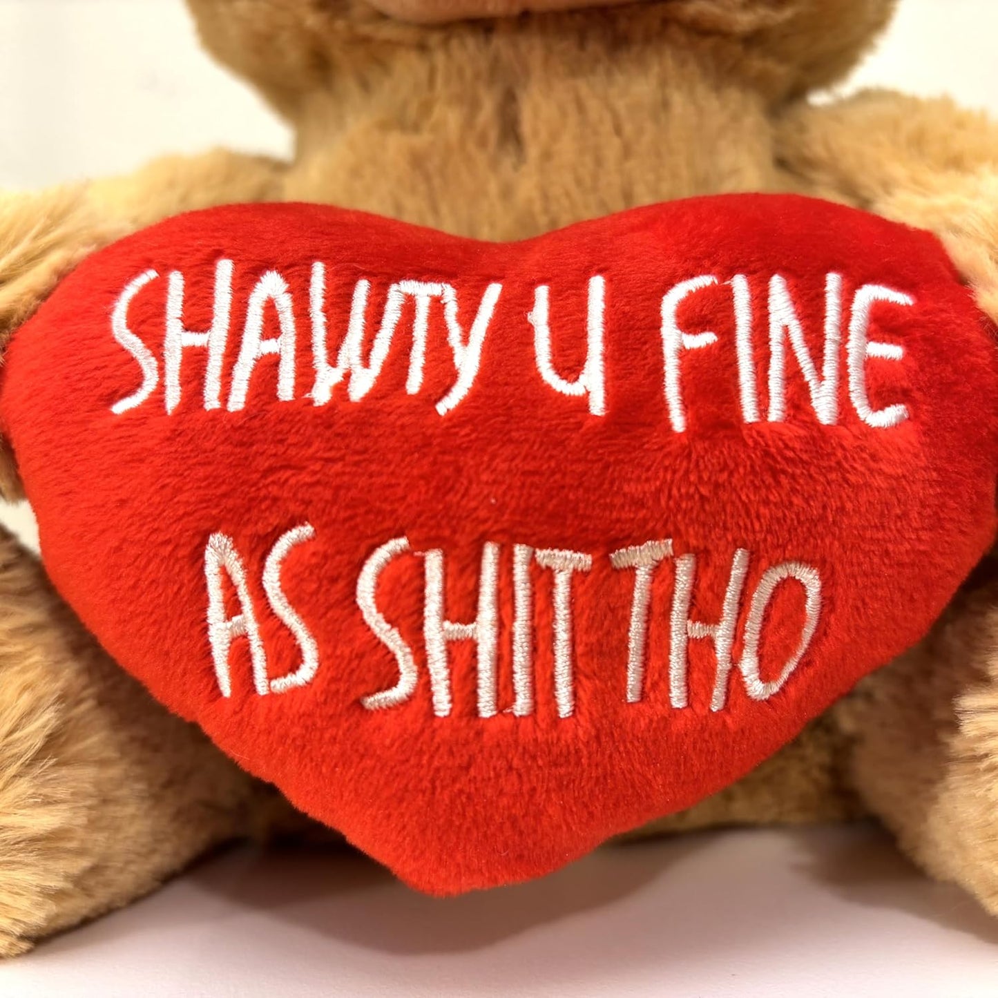 Hollabears 10” Romantic Teddy Bear – Soft Plush Valentine’s Gift for Girlfriend, Wife, or Fiancée – Embroidered Love Heart – 1–2 Day Delivery